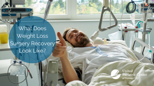 Man recovering from weight loss surgery