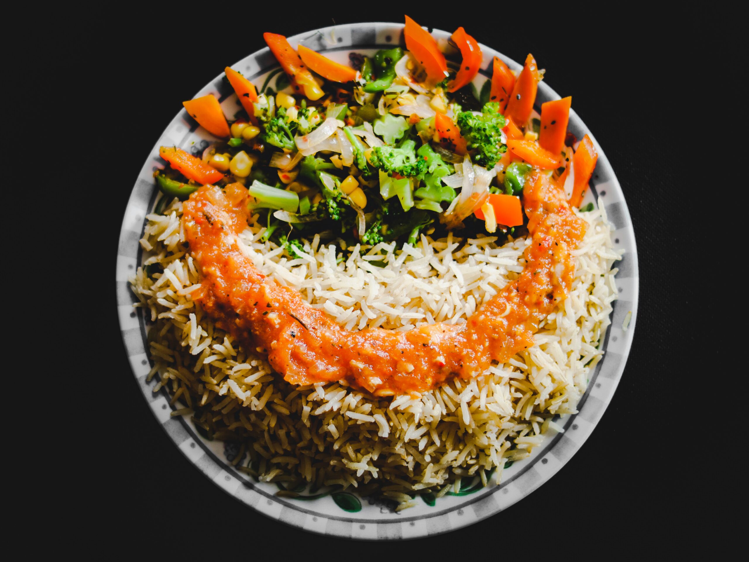 Healthy rice dish with vegetables