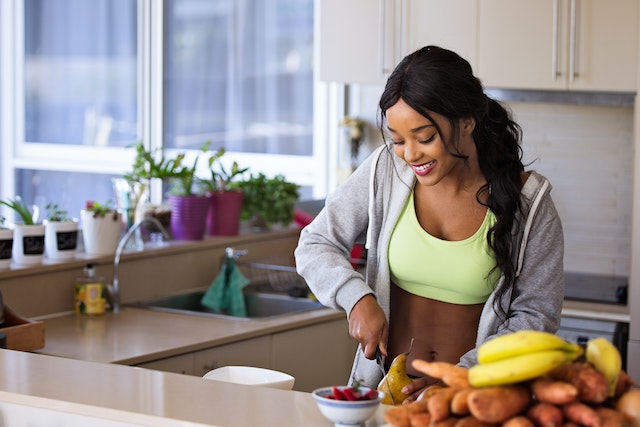 Woman preparing weight loss friendly food for a meal