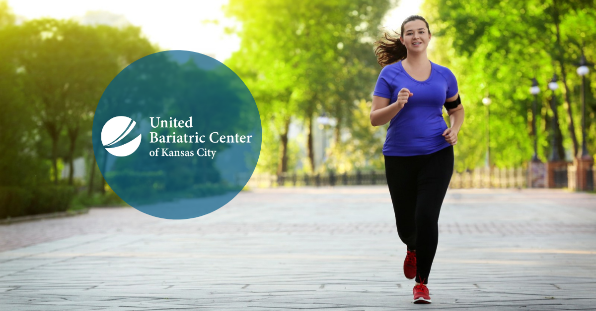 Woman running outside to lose weight