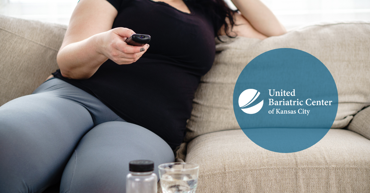 Plus sized woman watching TV