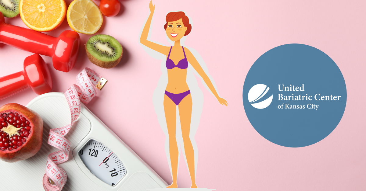 Graphic of slim women and healthy foods